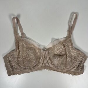SKARLETT BLUE MINX LACE BALCONETTE BRA IN Beige Tan Pink SIZE 36D